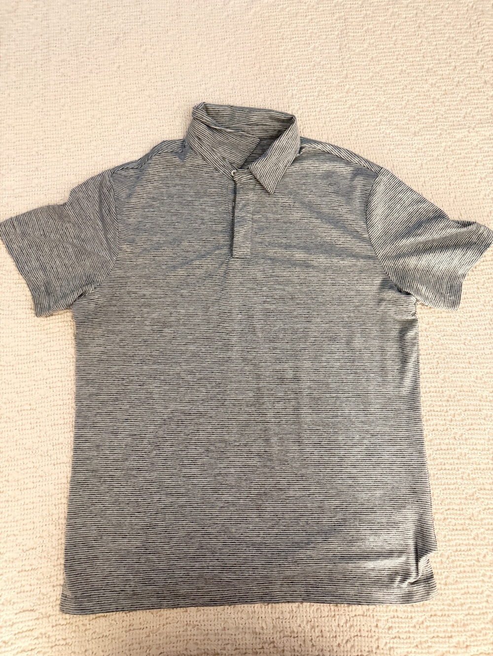 Gray heather short sleeve polo shirt